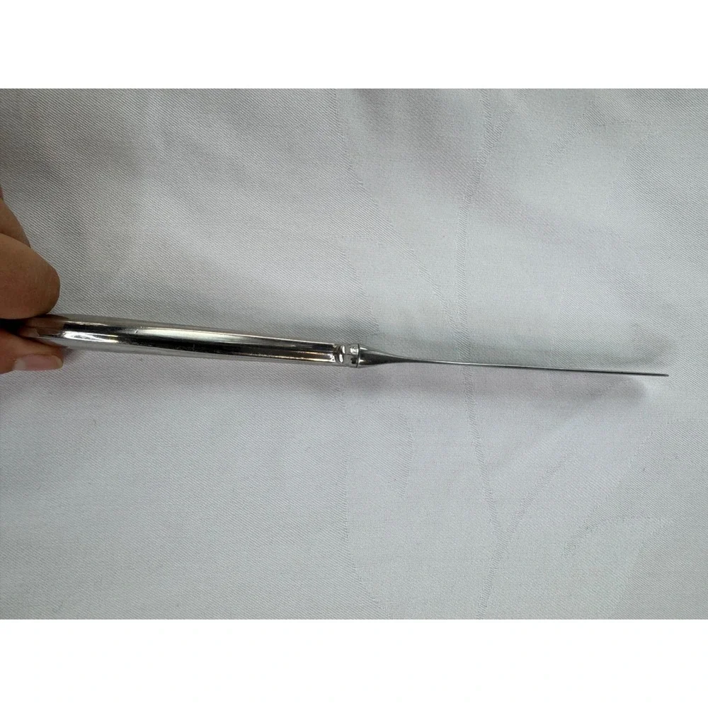 Vintage Silver Plated Beaded Handle Dinner Knife 9.25 Inch Serrated Blade